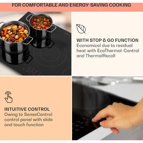 Klarstein Virtuosa 5 Built-in Hob 5 Zones 8200 W Glass Ceramic - Image 4