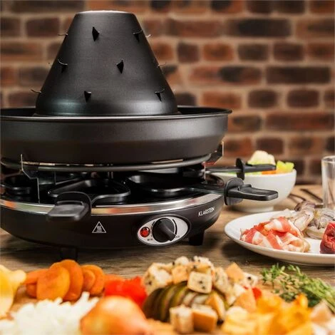 Klarstein Taste Volcano Tartar's Hat Grill Raclette Grill 1500 W 6 People Black - Image 3