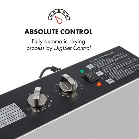 Klarstein Master Jerky 16 Dehydrator 1500W 40-90 ° C 15h-Timer Stainless Steel Silver - Image 2