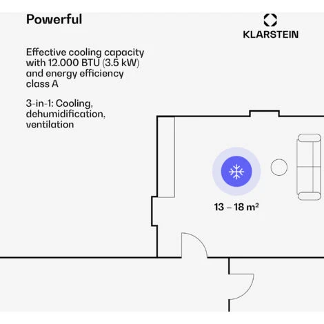 Klarstein Iceblock Prosmart 12 Mobile Air Conditioner 12,000 BTU / 3.5 KW White - Image 3