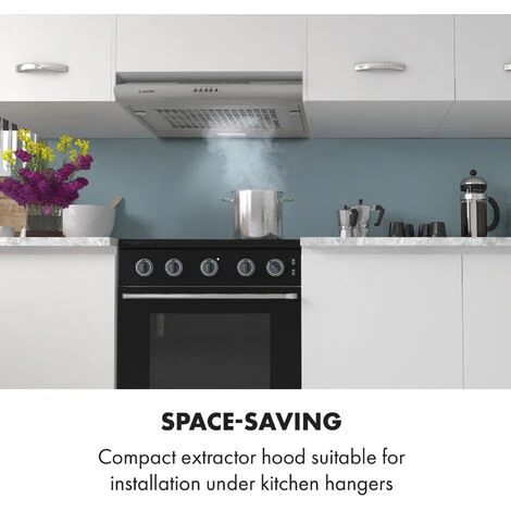 Klarstein Capannina Undercounter Hood 60cm 166m³ / H LED Stainless Steel Silver - Image 2