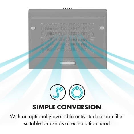 Klarstein Capannina Undercounter Hood 60cm 166m³ / H LED Stainless Steel Silver - Image 3