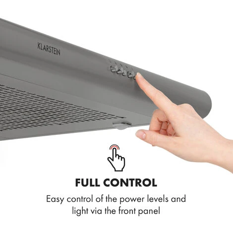 Klarstein Capannina Undercounter Hood 60cm 166m³ / H LED Stainless Steel Silver - Image 5