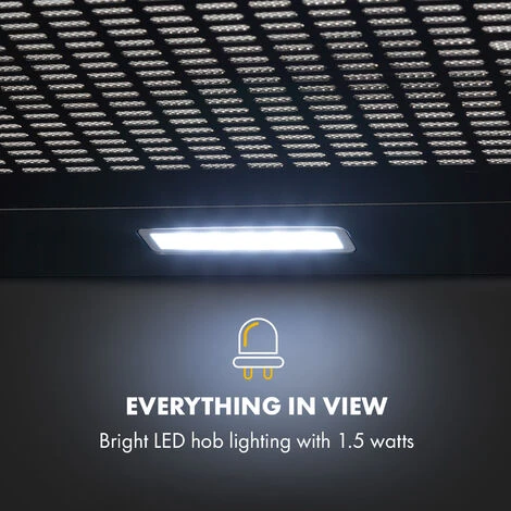 Klarstein Capannina Undercounter Hood 60cm 166m³ / H LED Stainless Steel Black - Image 4