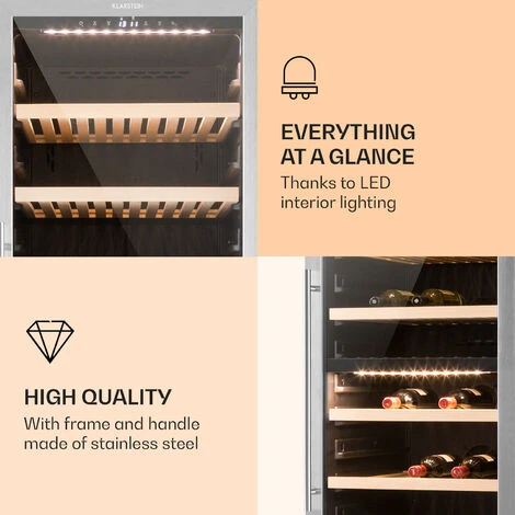 Klarstein Reserva 166 Duo Wine Refrigerator 166 Bottles 379 Litres 2 Zones Touch - Image 2