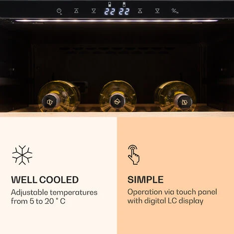 Klarstein Reserva 166 Duo Wine Refrigerator 166 Bottles 379 Litres 2 Zones Touch - Image 4