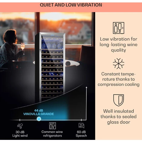 Klarstein Vinovilla Grande 165 Built-in Uno Wine Fridge 425l 165Fl. 3-colour Glass Door - Image 4