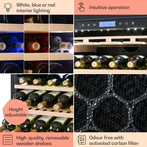 Klarstein Vinovilla Grande 165 Built-in Uno Wine Fridge 425l 165Fl. 3-colour Glass Door - Image 5