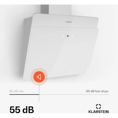 Klarstein Klarstein Aurica 60 Cooker Hood 60cm 600 M³/h LED Touch Glass White - Image 4