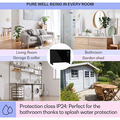 Klarstein Norderney Convection Heater Thermostat Timer 2000W 30m² Black - Image 5