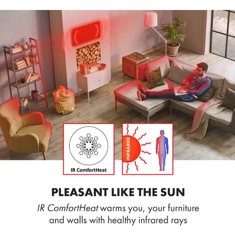 Klarstein Wonderwall 60 Infrared Heater 60x100cm 600W Weekly Timer IP24 White - Image 3