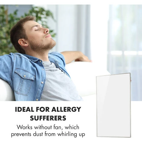 Klarstein Wonderwall 60 Infrared Heater 60x100cm 600W Weekly Timer IP24 White - Image 5