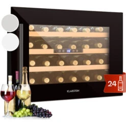 Klarstein Vinsider 24 Built-In Uno Onyx Edition Built-In Wine Fridge 24 Bottles 57 L