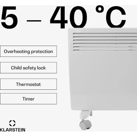 Klarstein Hot Spot Slimcurve Heater 80x40cm 40m² 2000W 5-40 ° C LED IP24 White - Image 4