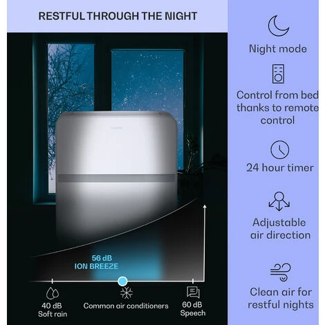 Klarstein Ion Breeze Air Conditioner 9000 BTU 410 M³ / H 16-32 ° C White - Image 4