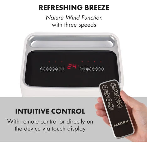 Klarstein IceWind 4-in-1 Air Cooler 222 M³ / H 36.5W Timer Remote Control White - Image 5