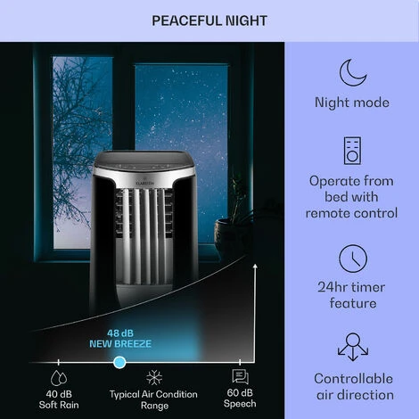 Klarstein New Breeze ECO Mobile Air Conditioner 10,000 BTU / 2.9 KW EEC A+ - Image 4