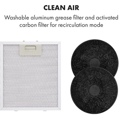 Klarstein Tron Ambience Island Cooker Extractor Hood Ø38cm Recirculation 540m³ / H LED White - Image 5