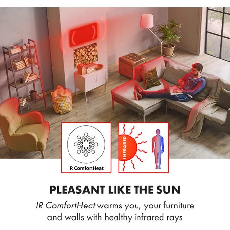 Klarstein Wonderwall Air 60 Infrared Heating 101x60cm 600W Wall Installation Remote Control - Image 3