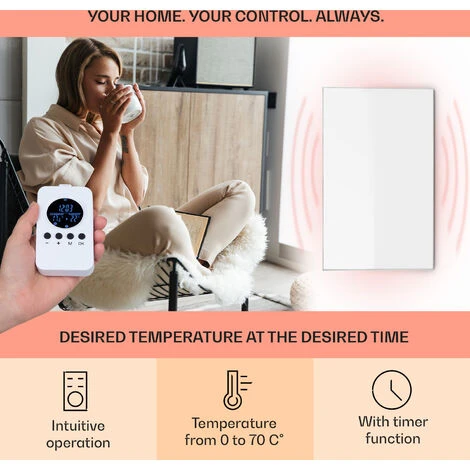 Klarstein Wonderwall Air 96 Infrared Heater 120x81cm 960W Wall Installation Remote Control - Image 3