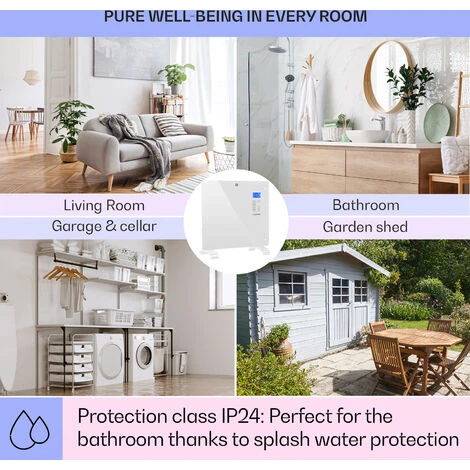 Klarstein Norderney Convection Heater Thermostat Timer 1000W 20m² White - Image 5