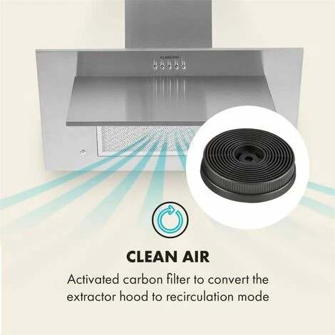 Klarstein Activated Carbon Filters For Cooker Extractor Hoods 2 Filters Recirculation Mode Ø17.5 Cm - Image 2