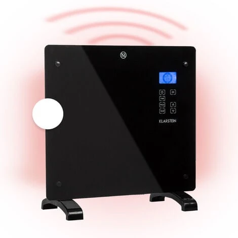 Klarstein Norderney Convection Heater Thermostat Timer 1000W 20m² Black