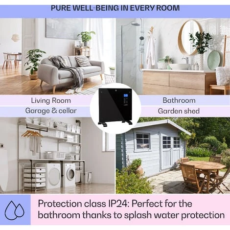 Klarstein Norderney Convection Heater Thermostat Timer 1000W 20m² Black - Image 5