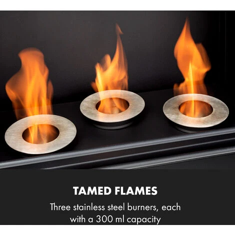 Klarstein Phantasma Cottage Pillar Ethanol Fireplace Smokeless Stainless Steel Burner 3 X 300ml 2h Stainless Steel White/black - Image 3
