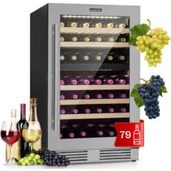 Klarstein Vinovilla 79 Built-In Duo Two-Zone Wine Fridge 190l 79 Bottles 3-Ply Glass Door
