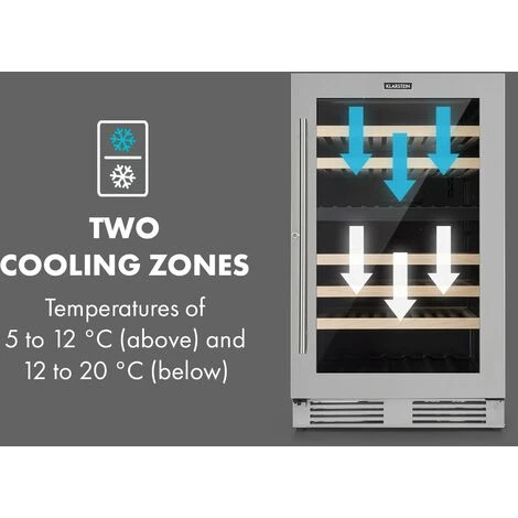 Klarstein Vinovilla 79 Built-In Duo Two-Zone Wine Fridge 190l 79 Bottles 3-Ply Glass Door - Image 3