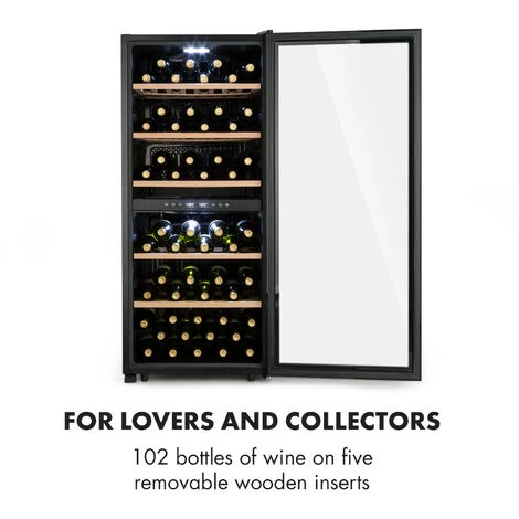 Klarstein Barossa 102 Duo Wine Refrigerator 102 Bottles 226 Litres 2 Zones Touch Control - Image 3
