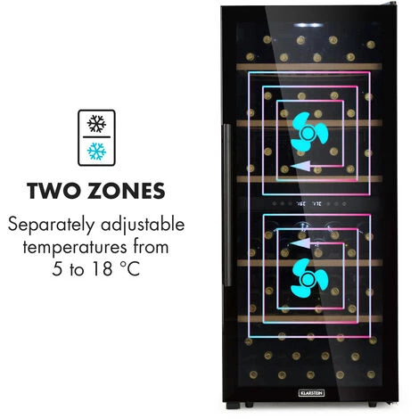 Klarstein Barossa 102 Duo Wine Refrigerator 102 Bottles 226 Litres 2 Zones Touch Control - Image 5