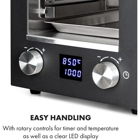 Klarstein Hannibal High-Temperature Grill Indoor 2,200W 850 ° C Stainless Steel Black - Image 5