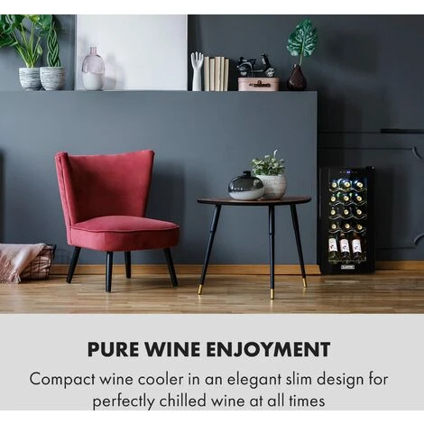 Klarstein Shiraz 15 Slim Uno Wine Fridge 44l Touch Control Panel 5-18°C - Image 2