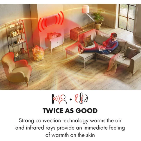 Klarstein Hot Spot Slimcurve Double Wave, Heater, 2000W, Weekly Timer, White - Image 2