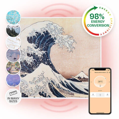 Klarstein Wonderwall Air Art Smart Infrared Heater 60x60cm 350W Waves
