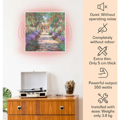 Klarstein Wonderwall Air Art Smart Infrared Heater 60x60cm 350W App Garden Path - Image 2