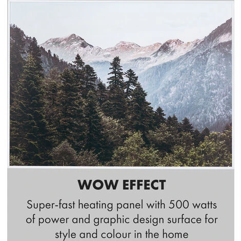 Klarstein Wonderwall Air Art Smart Infrared Heater 80x60cm 500W Wall Mounting Mountain - Image 5