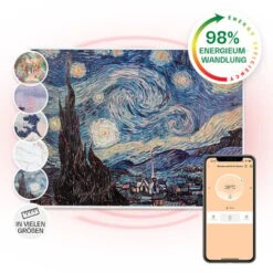 Klarstein Wonderwall Air Art Smart Infrared Heater 80x60cm 500W Starry Night