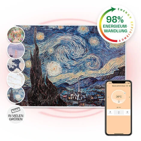 Klarstein Wonderwall Air Art Smart Infrared Heater 80x60cm 500W Starry Night