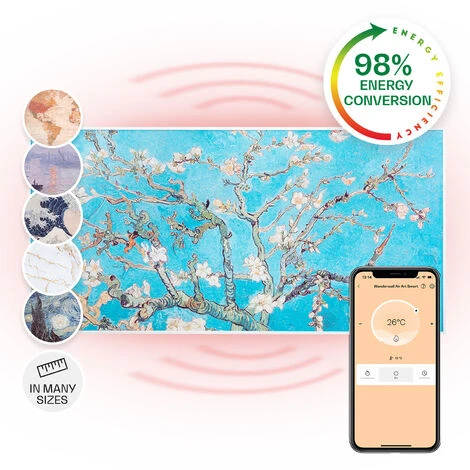 Klarstein Wonderwall Air Art Smart Infrared Heater 120x60cm 700W App Almond Blossom