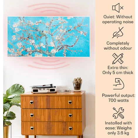 Klarstein Wonderwall Air Art Smart Infrared Heater 120x60cm 700W App Almond Blossom - Image 2