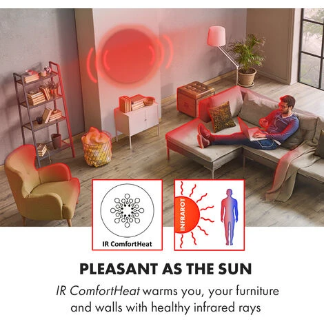 Klarstein Marvel Mirror Infrared Heater 300W Weekly Timer IP54 Mirror Round - Image 2