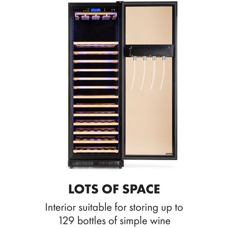 Klarstein First Class 129 Wine Cooler Dispenser 129 Bottles 5-22 ° C Black - Image 5