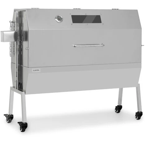 Klarstein Sauenland Pro XL, Suckling Pig Grill, Rotary Spit, 15W, 4 Rollers, Stainless Steel
