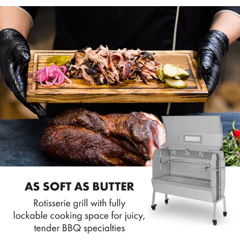 Klarstein Sauenland Pro XL, Suckling Pig Grill, Rotary Spit, 15W, 4 Rollers, Stainless Steel - Image 2