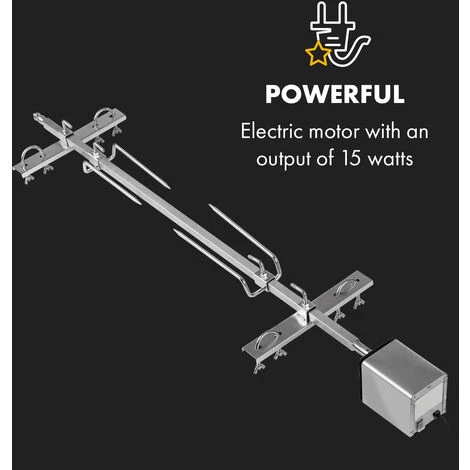 Klarstein Sauenland Pro XL, Suckling Pig Grill, Rotary Spit, 15W, 4 Rollers, Stainless Steel - Image 5