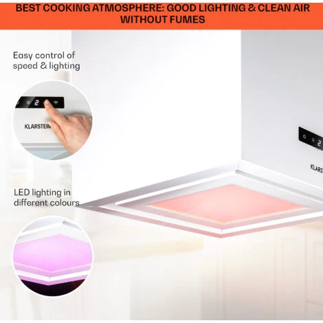 Klarstein Kronleuchter Smart, Island Hood, 595m³ / H, App Control, LED Panel - Image 4