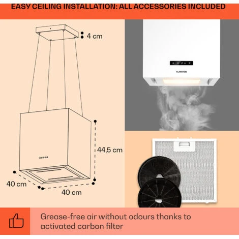 Klarstein Kronleuchter Smart, Island Hood, 595m³ / H, App Control, LED Panel - Image 5